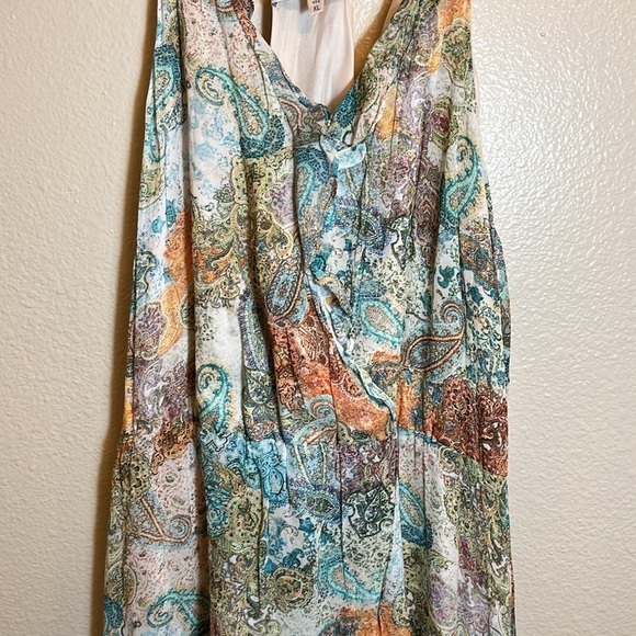 Lavender Brown Halter Paisley Floral Maxi Dress - Picture 3 of 16